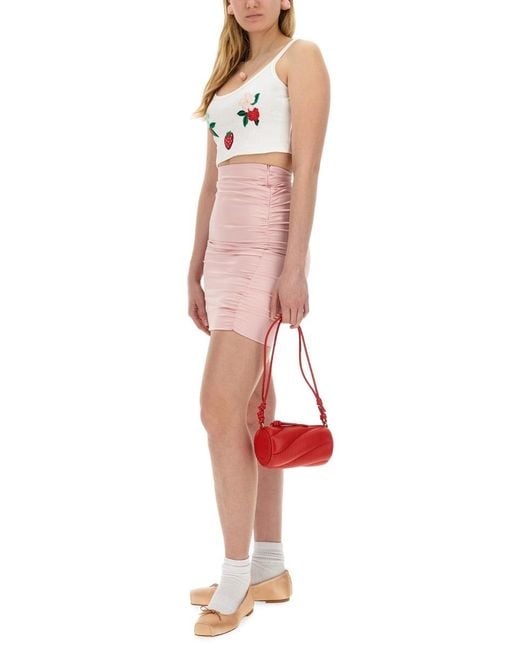 Fiorucci Red Mini Mella Bag Leather Cotton Shoulder