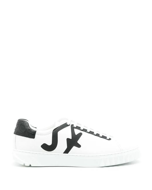 Ferragamo White Leather Lace Up Trainers Sneakers for men