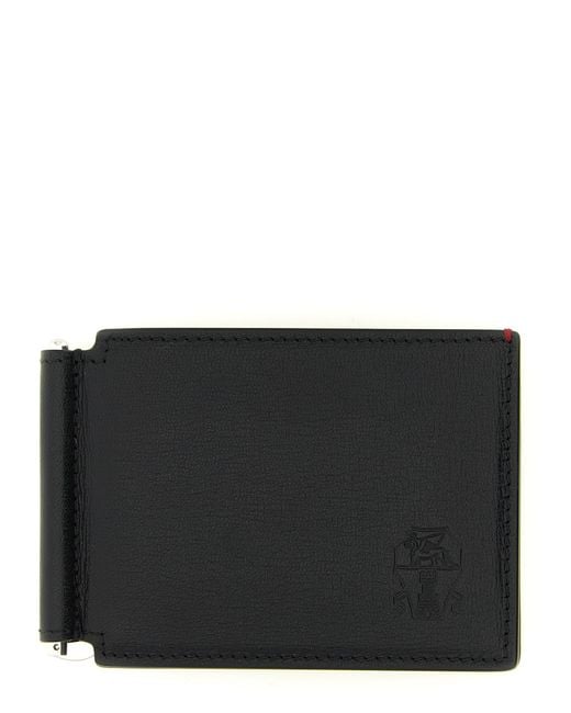Brunello Cucinelli Black Goatskin Money Clip Accessory for men