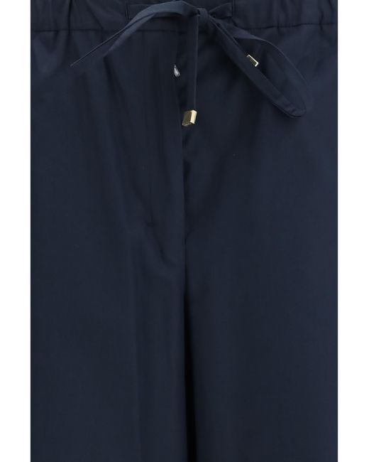Max Mara Blue Aureo Cotton Poplin Pants