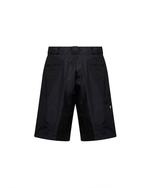 Prada White Bermuda Shorts Re-Nylon Recycled Polyamide for men