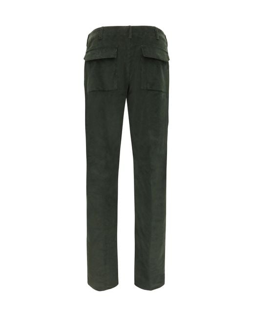 Etro Green Roma Stretch Cotton Corduroy Pants Cotton; Elastane for men