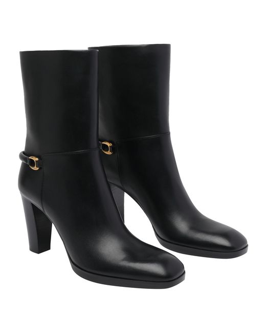 Saint Laurent Black Boots Calf Leather/Leather Sole