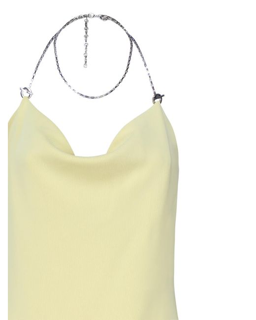 Bottega Veneta White Viscose Midi Dress With Chain Detail
