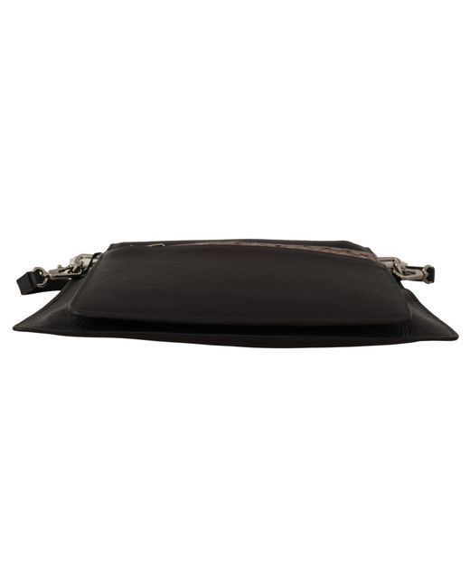 Dolce & Gabbana Black Elegant Leather Sling Shoulder Bag for men