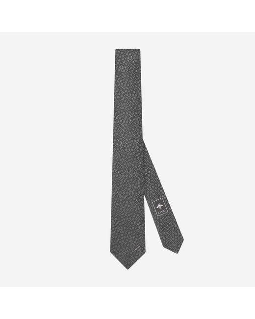 Gucci Gray Jacquard Silk Tie With Embroidery Ties & Bow for men