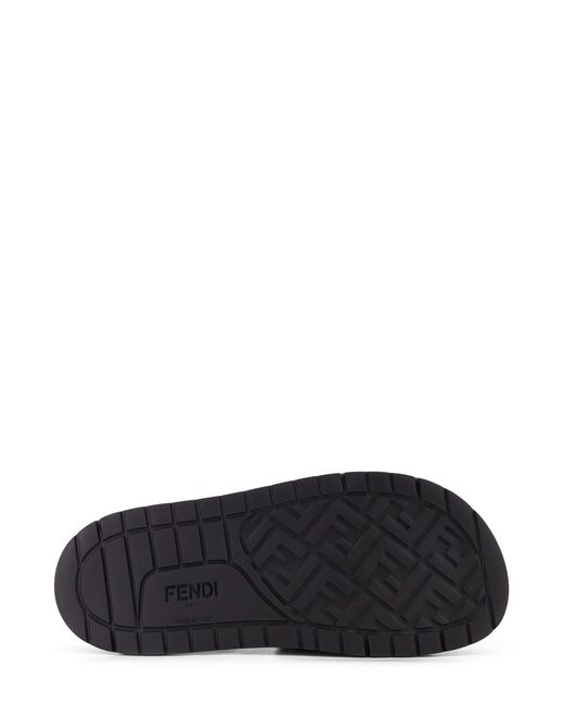Fendi Black Diagonal' Sandals for men