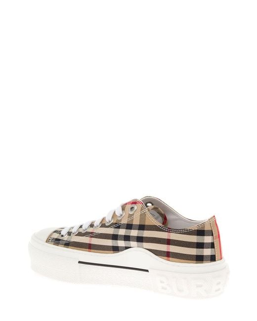Burberry White Sneakers Vintage Check Cotton Trainers