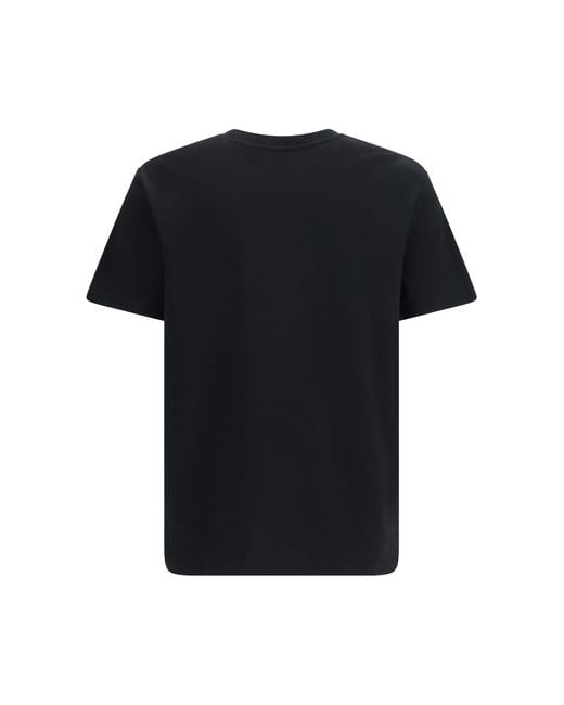 Balmain Black T-Shirt Embroidered Logo for men