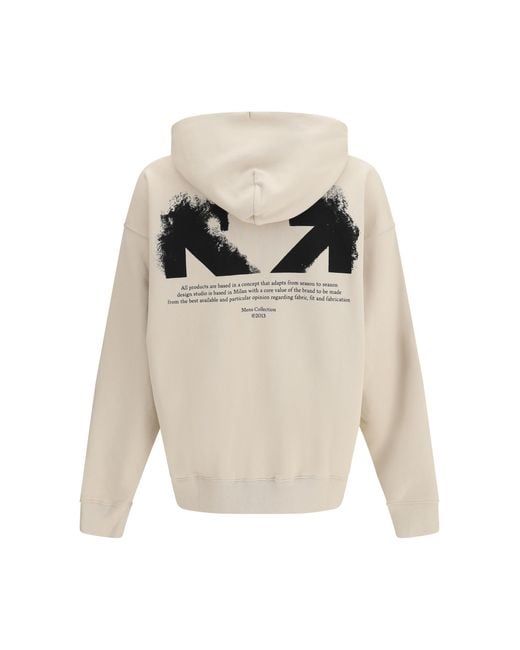 Off-White c/o Virgil Abloh Natural Skate Hoodie Half Arrows Cotton Sweatshirts for men