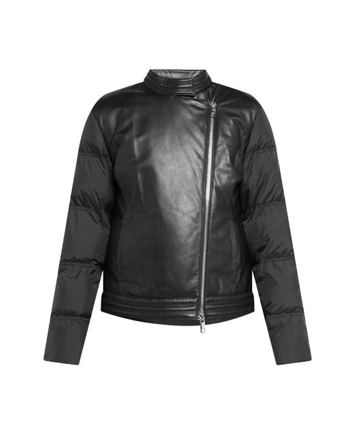 Emporio Armani White Hybrid Leather Caban Jacket Clothing Coats