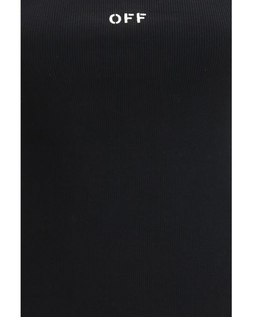Off-White c/o Virgil Abloh Black Off Stamp Rib Tank Top Cotton; Elastane