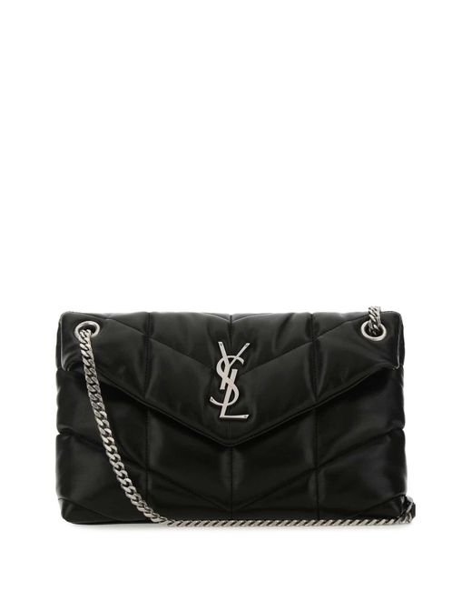 Saint Laurent Women Black Nappa Leather Medium Puffer Shoulder Bag
