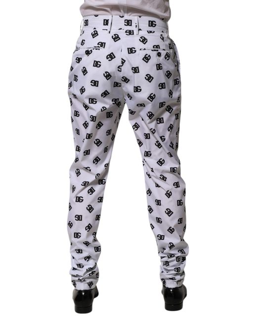 Dolce & Gabbana Blue Logo Cotton Skinny Denim Trouser Pants And Polyester for men