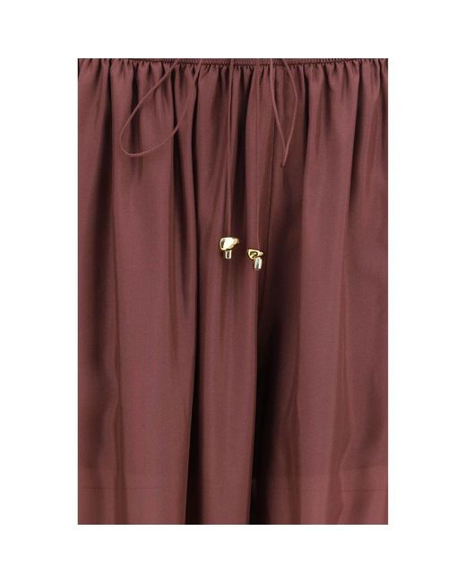 Zimmermann Red Bordeaux Silk Casual Pants