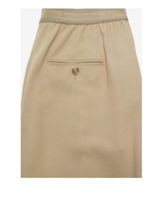 Acne Natural Soft Viscose-Wool Blend Trousers