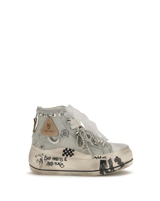 R13 White High Top Sneakers