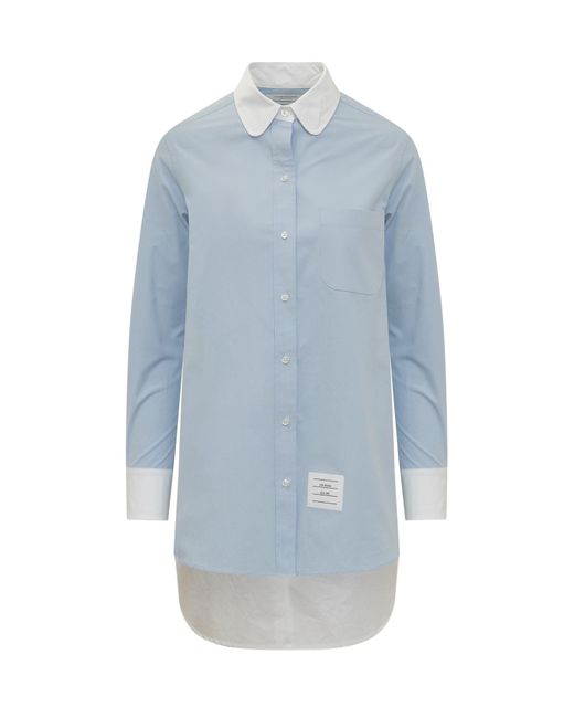 Thom Browne Blue Long Shirt