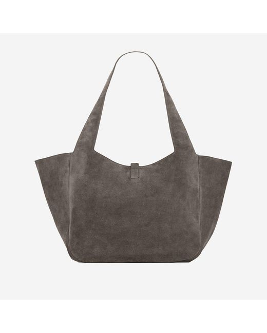 Saint Laurent Gray Le 5 À 7 Bea Suede Bag Shoulder