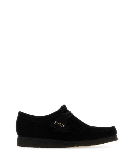 Clarks Black Suede Wallabee Ankle Boots for men