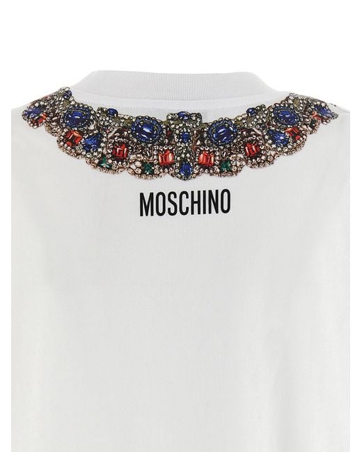 Moschino White Jewel Print T-Shirt