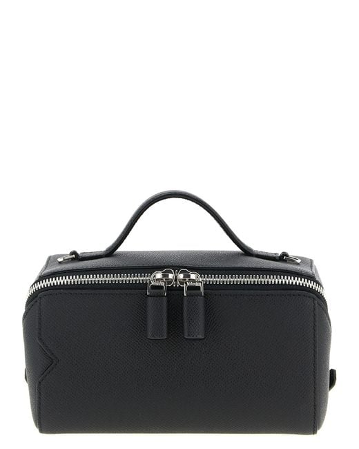 Valextra Black V-Line Crossbody Bag Calfskin Leather (Bos Taurus)