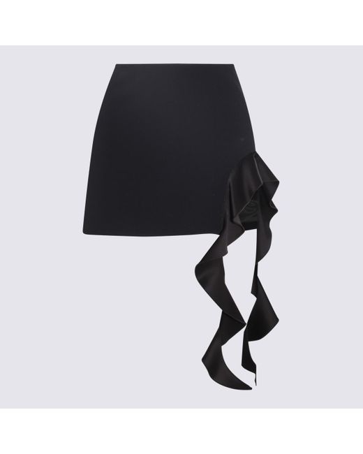 David Koma Black Viscose Blend Mini Skirt