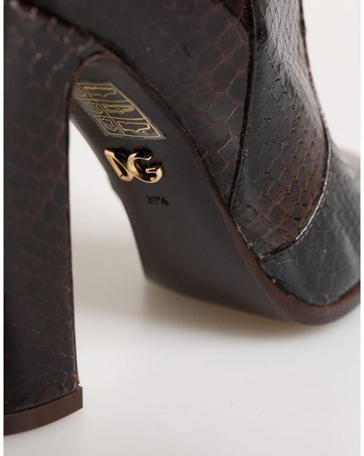 Dolce & Gabbana Black Exotic Leather Knee High Boots Shoes Reticolato Python