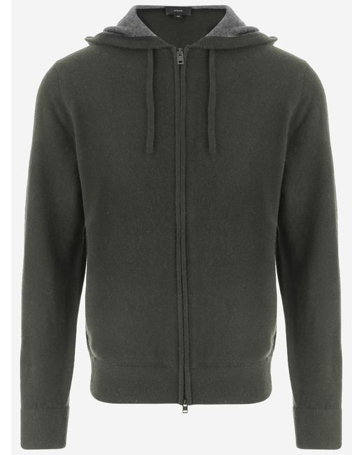 Vince Green Cashmere Hooded Sweatshirt Sweatshirts for men