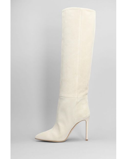 Beige high deals heel boots