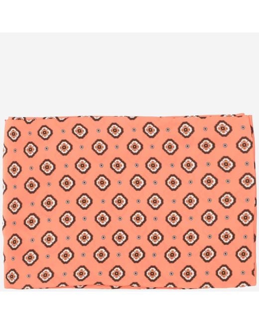 Alberto Biani Pink Floral Pattern Silk Foulard Scarf