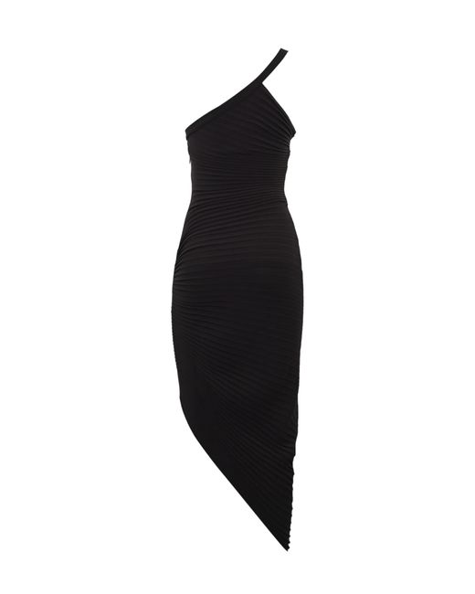 Philosophy Di Lorenzo Serafini Black Asymmetrical Pleated Dress
