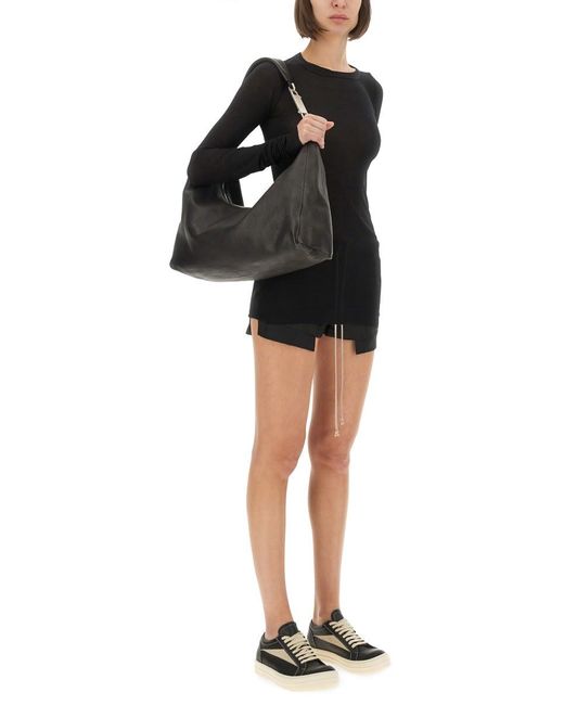 Rick Owens Black Ribbed" T-Shirt