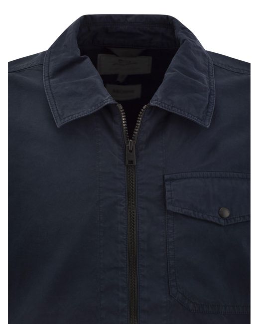 Woolrich Blue Garment-Dyed Shirt Jacket for men