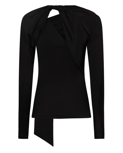 Victoria Beckham Black Long Sleeve Top Polyester Tops