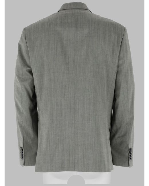 HUGO Gray Double-Breasted Jacket Karlo Virgin Wool Polyester for men