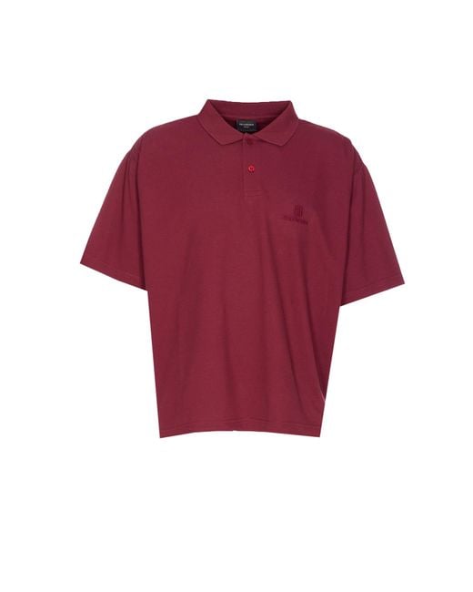 Balenciaga Red Nano Bb Logo Polo for men