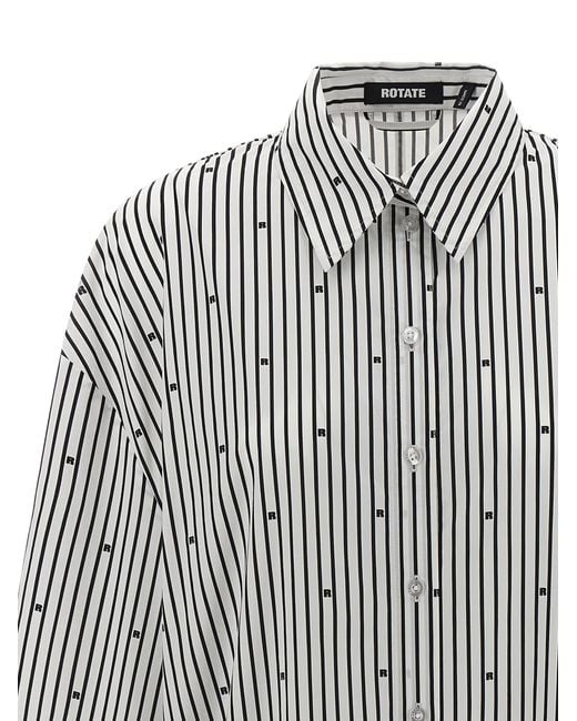 ROTATE BIRGER CHRISTENSEN Gray Poplin Oversized Striped' Shirt