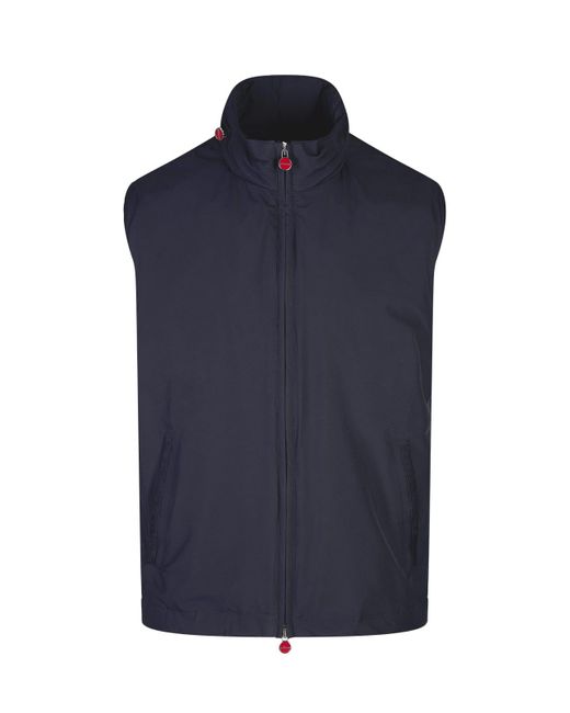 Kiton Blue Vest With Pull-out Hood for men