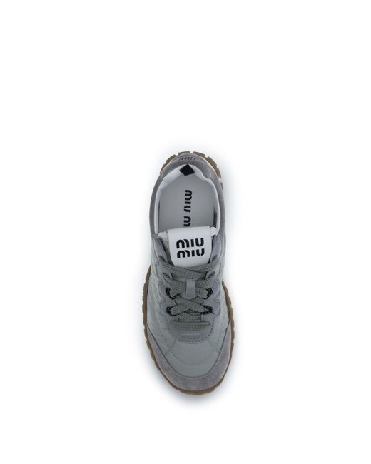 Miu Miu White Sneakers Tyre Upper: Recycled Polyamide Trainers