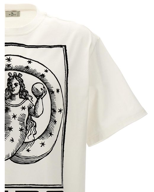 Etro White Logo Print T-shirt for men