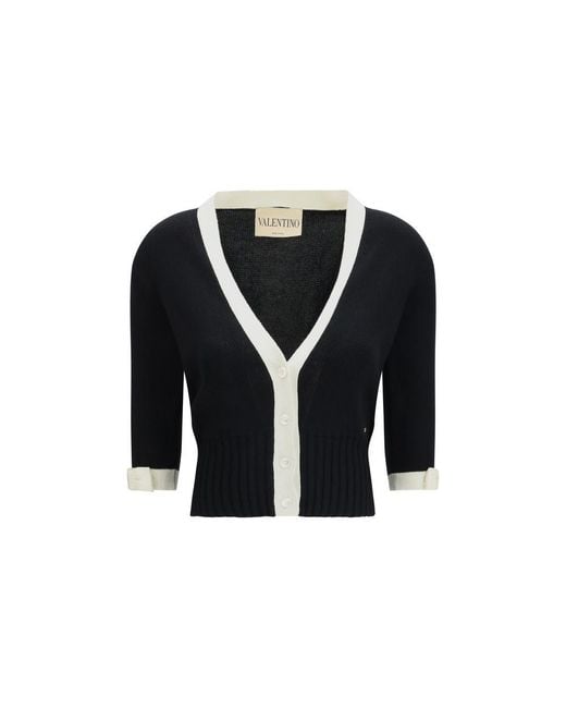 Valentino Garavani Blue Cotton Cardigan Clothing