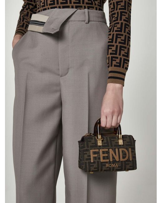 Fendi Black By The Way Mini Ff Fabric Bag