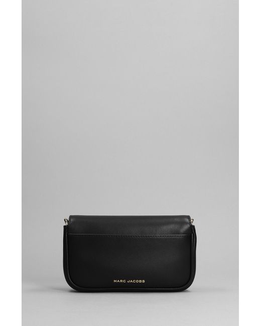 Marc Jacobs Gray Shoulder Bag In Black Leather
