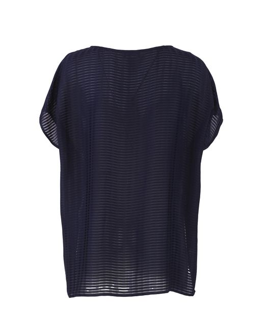 Emporio Armani Blue Short-sleeved Boxy Shirt
