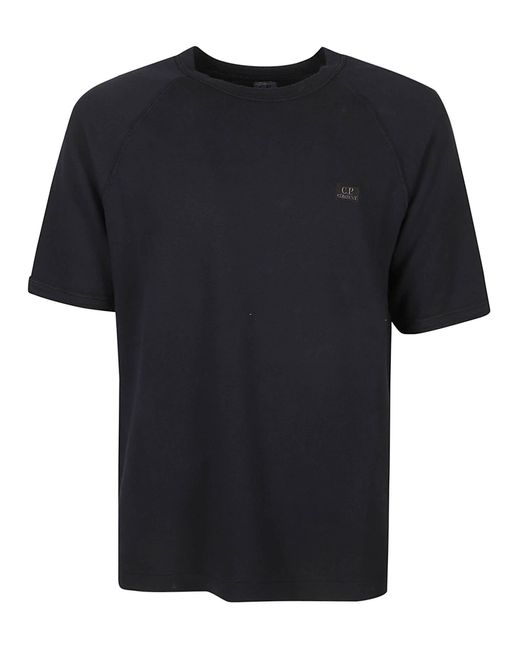 C P Company Black Sponge Fleece T-Shirt for men