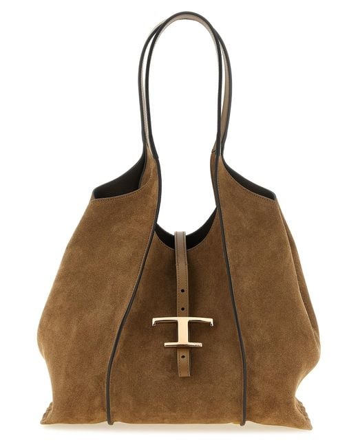 Tod's Brown Calfskin Tote Bag