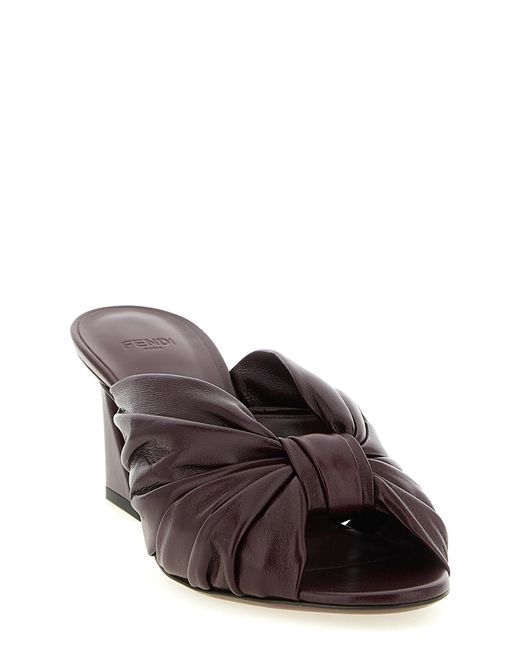 Fendi Brown Arco Sandals Bordeaux