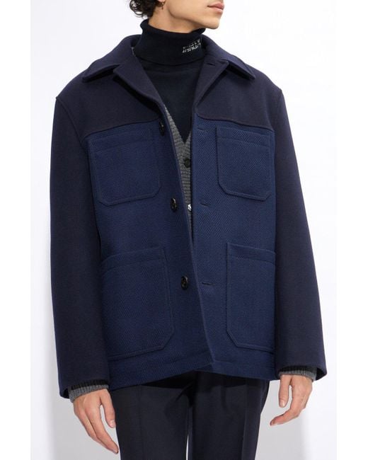Gucci Blue Short Wool Coat, for men