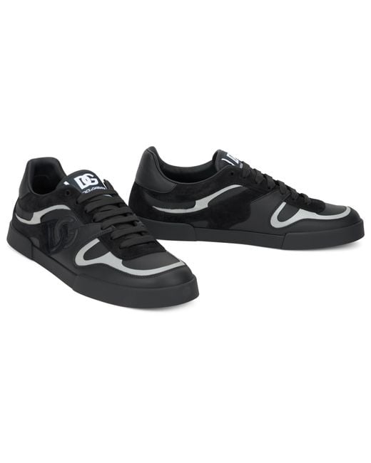 Dolce & Gabbana Black Trainers With Logo Calfskin for men